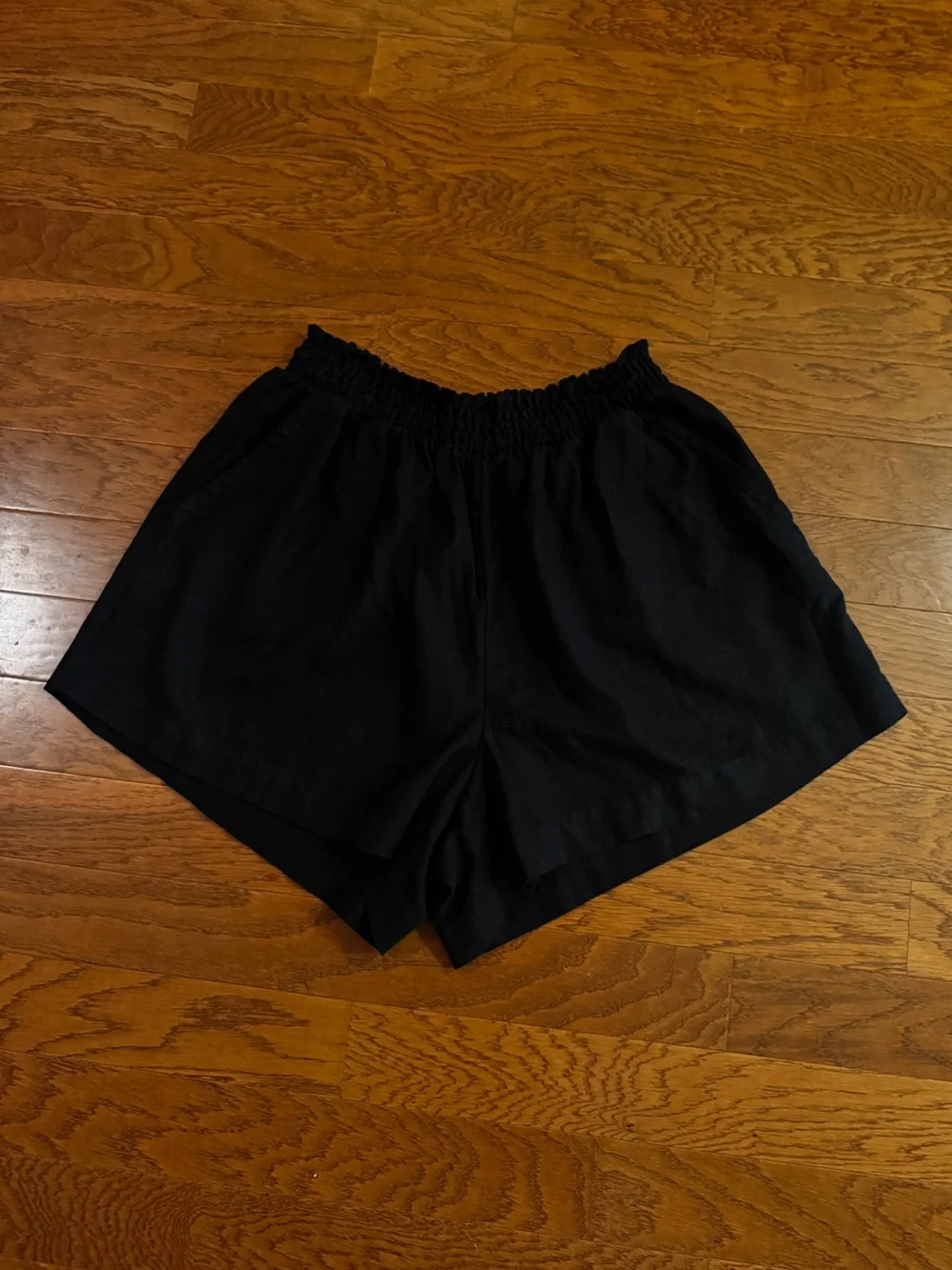 Ava & Viv Women’s Plus Black Linen Blend Elastic Waist Bermuda Shorts Size 1X